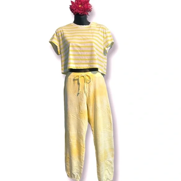 Grey State Cotton Yellow Tie-Dye Joggers size large - Picture 6 of 16